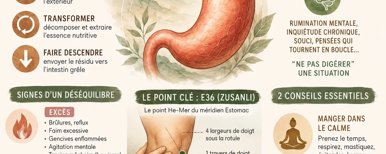 l'estomac en MTC avec labyrinthe-kinesiologie et Guy-arnaud Pénet