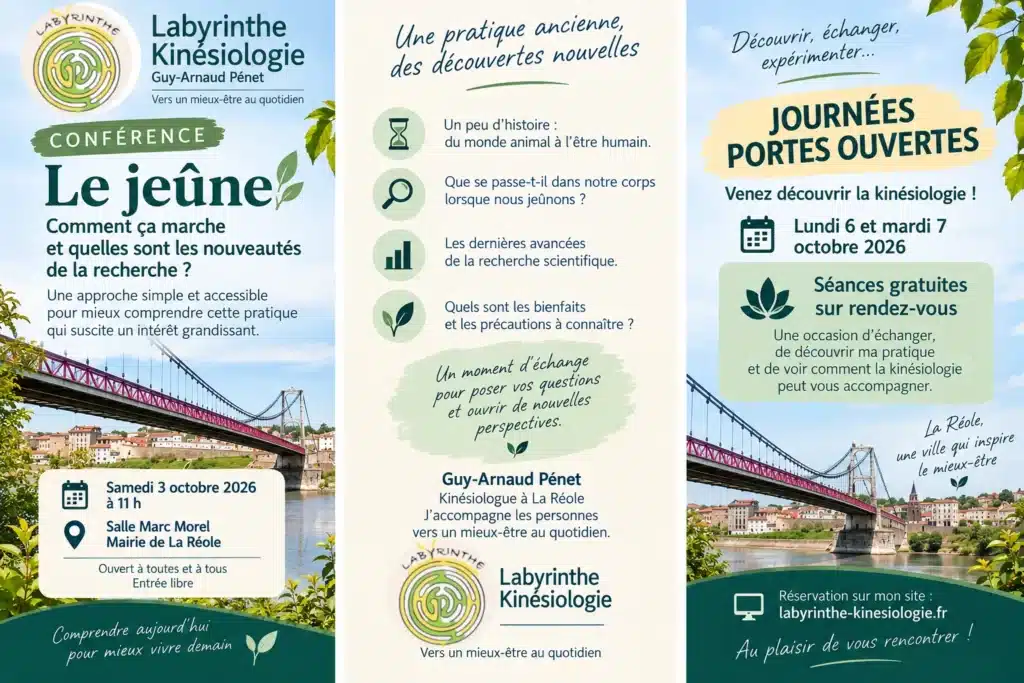 Portes Ouvertes Kinesiologie La réole avec Guy-Arnaud Pénet et Labyrinthe-kinesiologie.fr