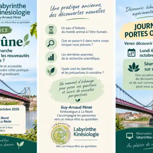 Portes Ouvertes Kinesiologie La réole avec Guy-Arnaud Pénet et Labyrinthe-kinesiologie.fr